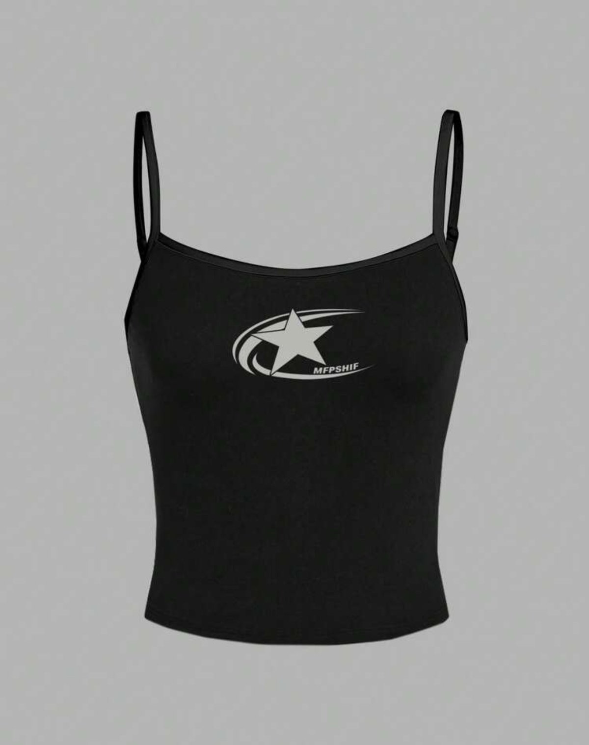 Top negro con diseño Y2k con manga/sin manga