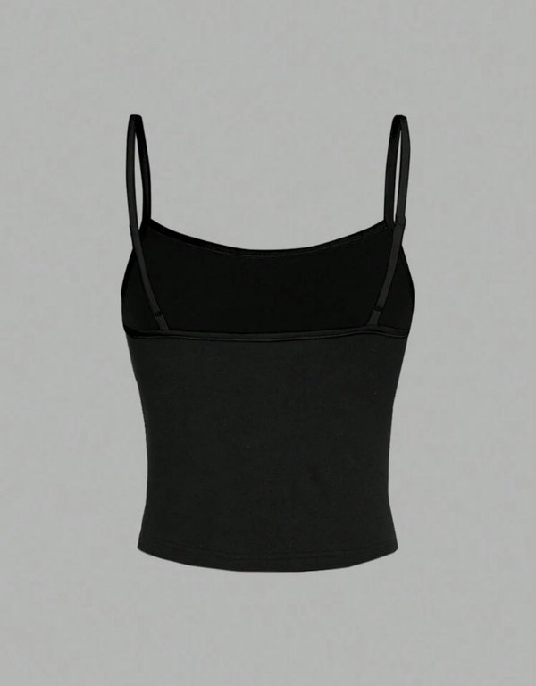 Top negro con diseño Y2k con manga/sin manga