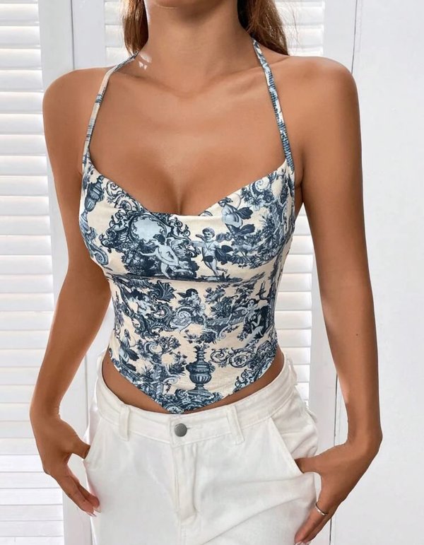 Top con estampado floral 