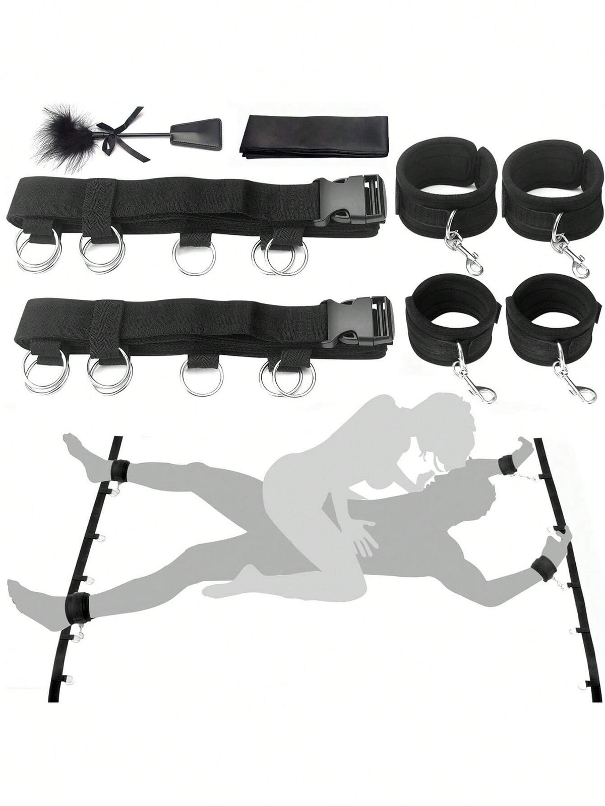 kit sujetador de cama + venda + plumero