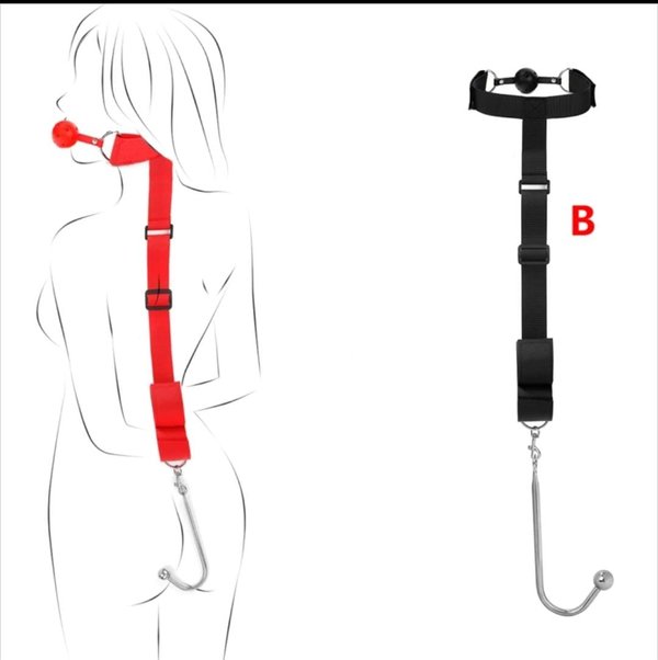 Esposas con mordaza y gancho anal