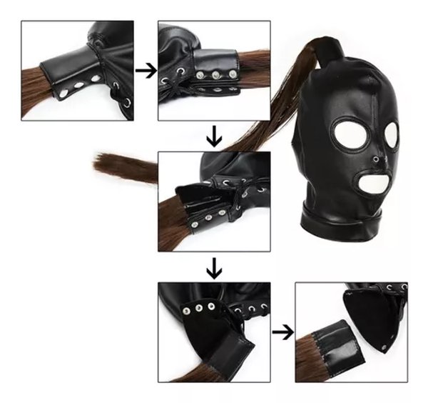 Máscara Bondage Cabello Largo.
