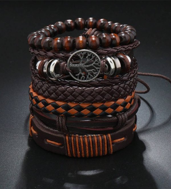 Set de 6 pulseras con diseño minimalista