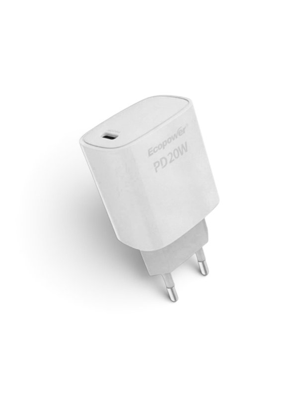 Cargador de Pared Ecopower EP-7029 USB-C 20W – Carga Rápida / NO INCLUYE CABLE