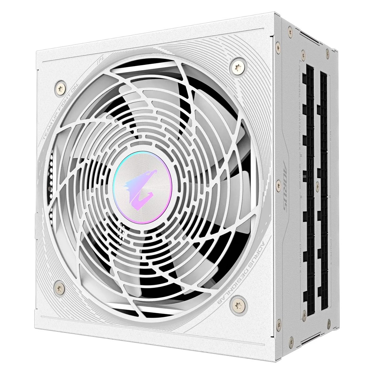 Fuente de alimentación modular completa Gigabyte AORUS Elite GP-AE850PM PG5 ICE ATX de 850 W con certificación 80 Plus Platinum - Negra - 3
