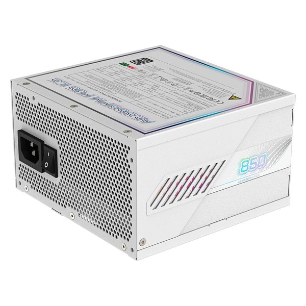 Fuente de alimentación modular completa Gigabyte AORUS Elite GP-AE850PM PG5 ICE ATX de 850 W con certificación 80 Plus Platinum - Negra
