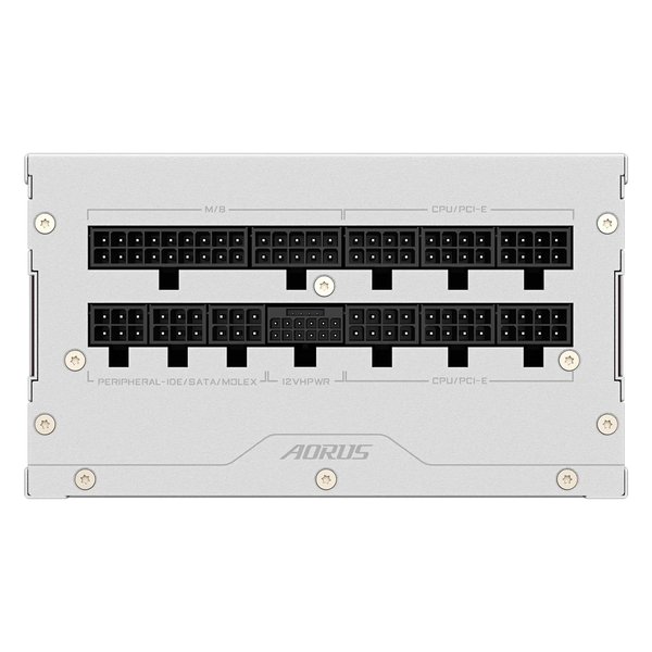 Fuente de alimentación modular completa Gigabyte AORUS Elite GP-AE850PM PG5 ICE ATX de 850 W con certificación 80 Plus Platinum - Negra