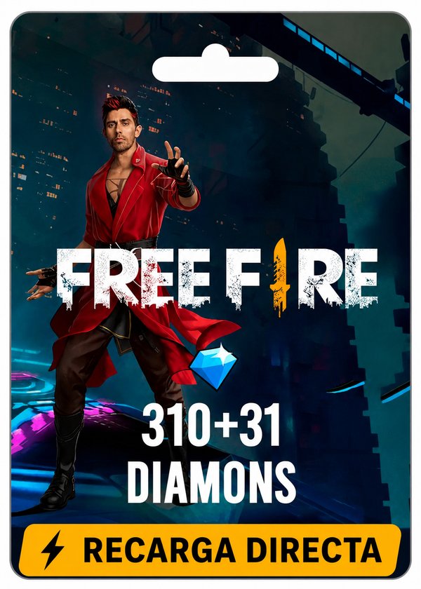 FREE FIRE: 310 DIAMANTES + 31 BONUS DIAMANTES