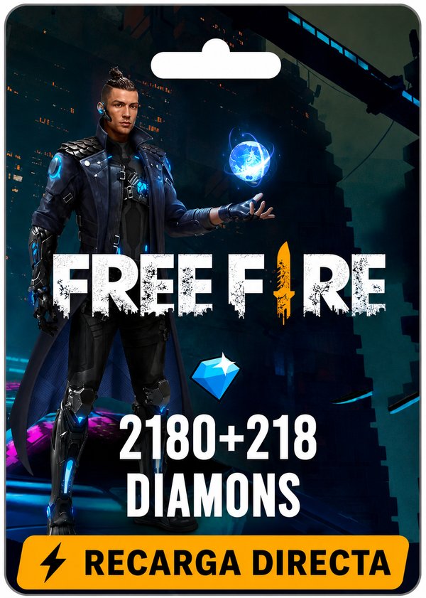 FREE FIRE: 2180 DIAMANTES + 218 BONUS DIAMANTES