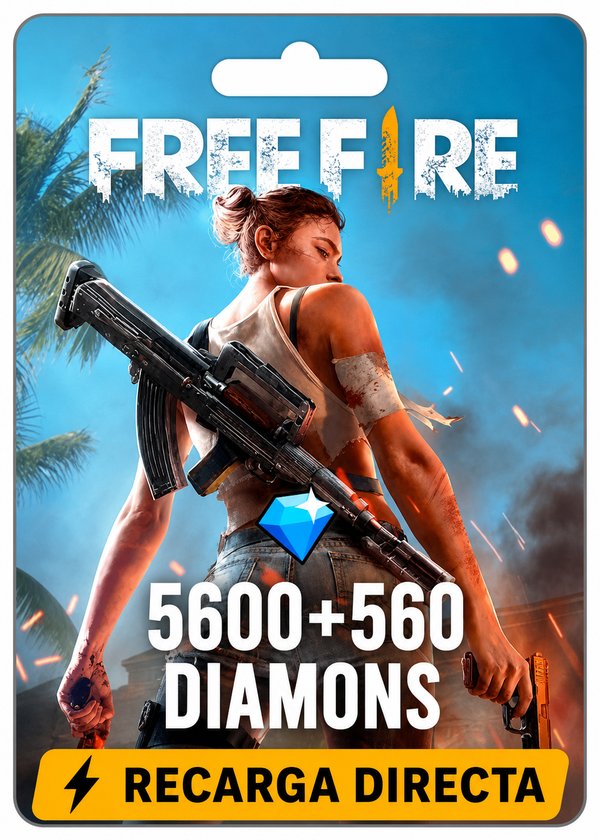 FREE FIRE: 5600 DIAMANTES + 560 BONUS DIAMANTES