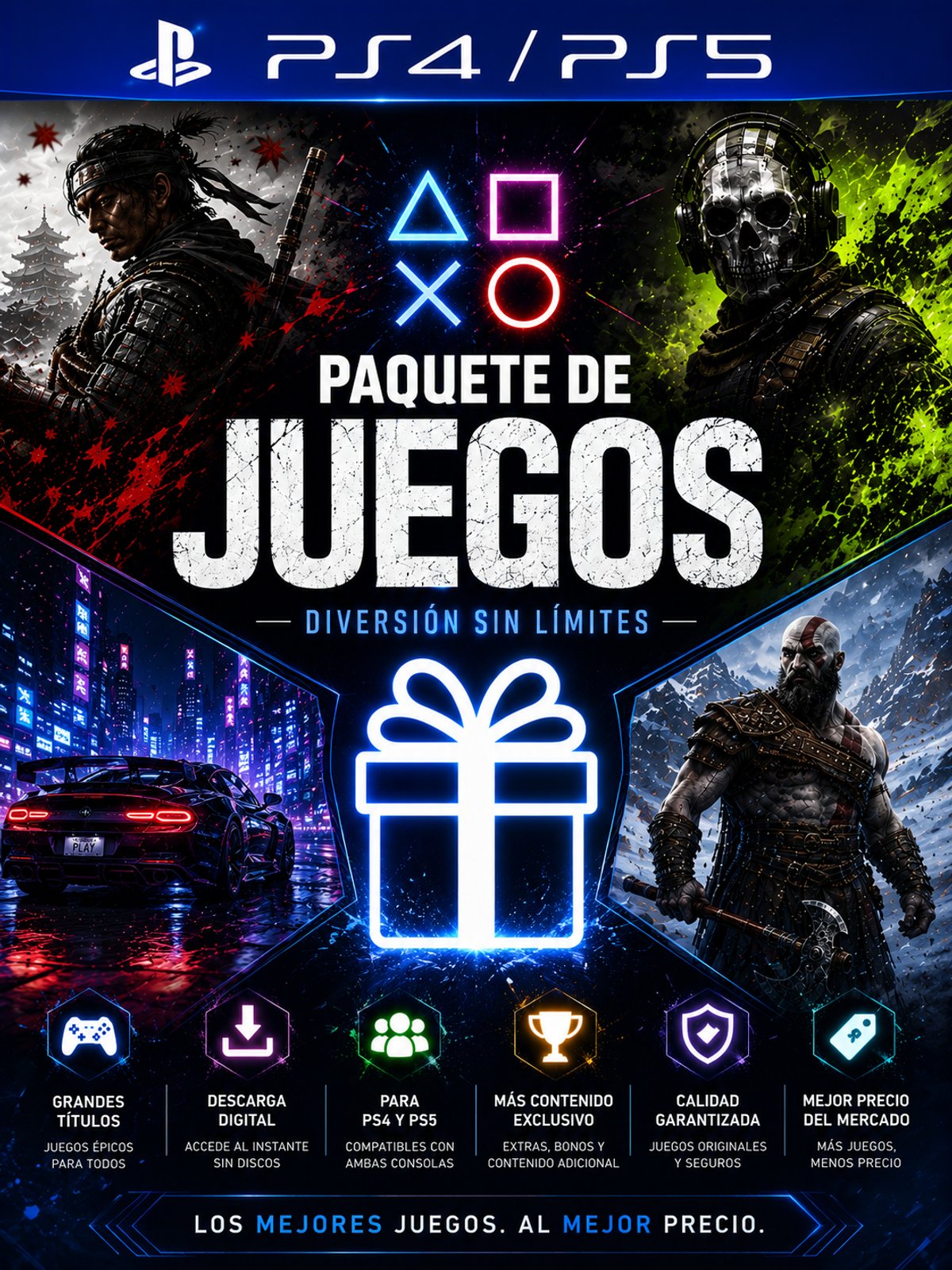 CUENTA 8 PAQUETE PS4-PS5