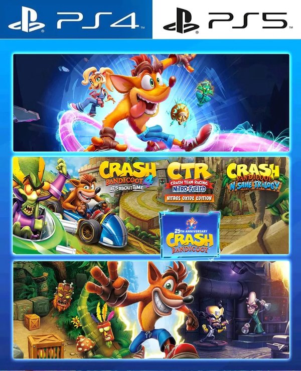 CRASH BANDICOOT 4 + CRASH TRILOGY + CRASH NITRO CRASHIVERSARY PS4 | PS5 