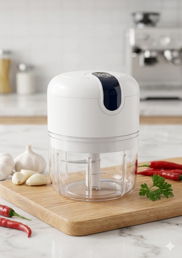 Mini Picadora Eléctrica de Ajo, Frutas y Verduras.