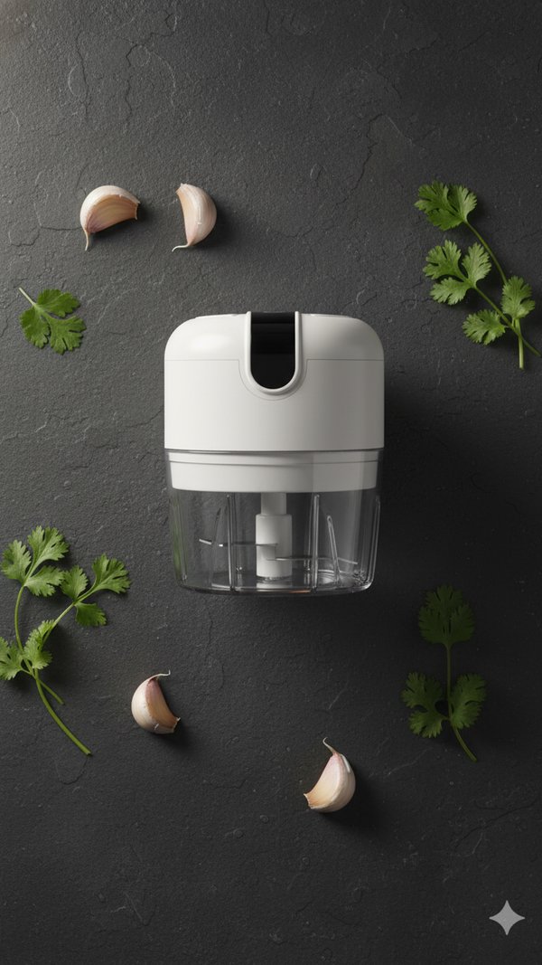 Mini Picadora Eléctrica de Ajo, Frutas y Verduras.