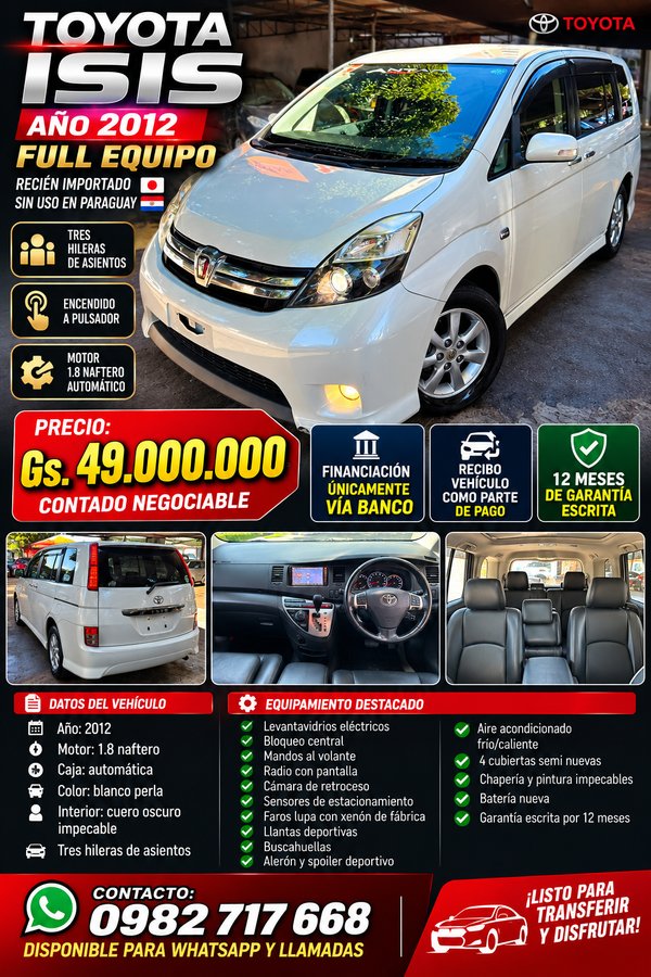 Toyota Isis 2012 blanca