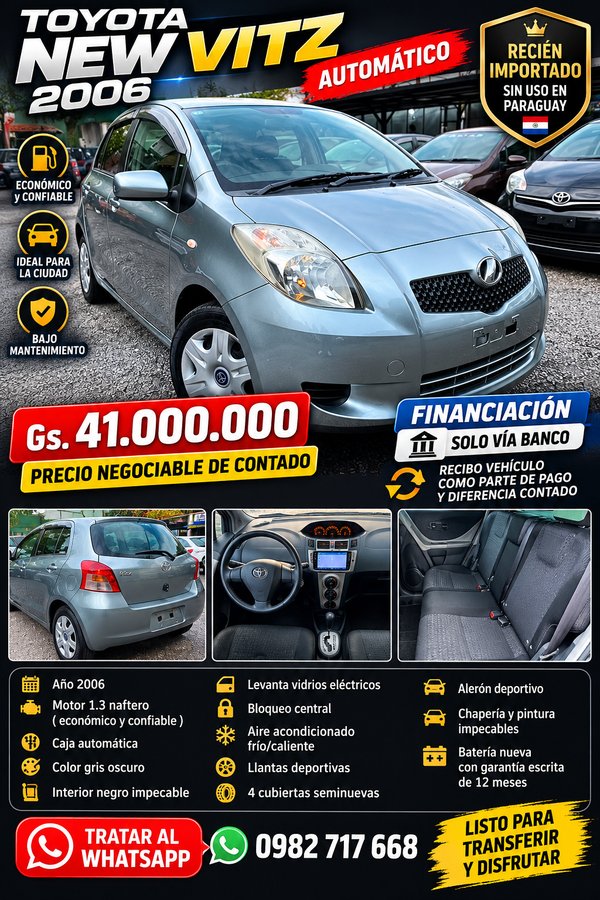 Toyota Vitz 2006 gris automática