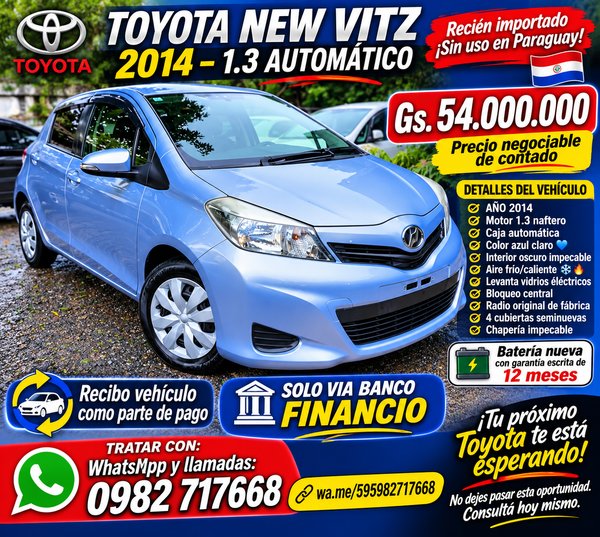 Toyota New Vitz 2014 azul automático