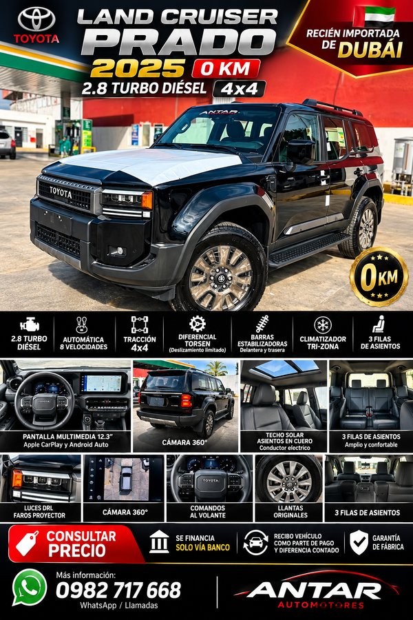 Toyota Land Cruiser Prado 2025 negra automática