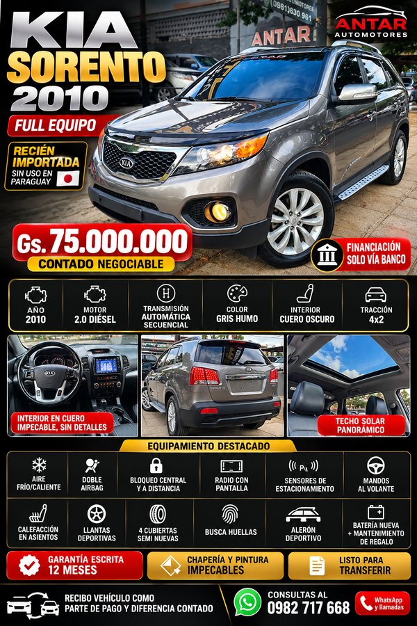 Kia Sorento 2010 gris automática