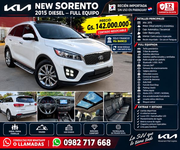 Kia Sorento 2015 blanca automática