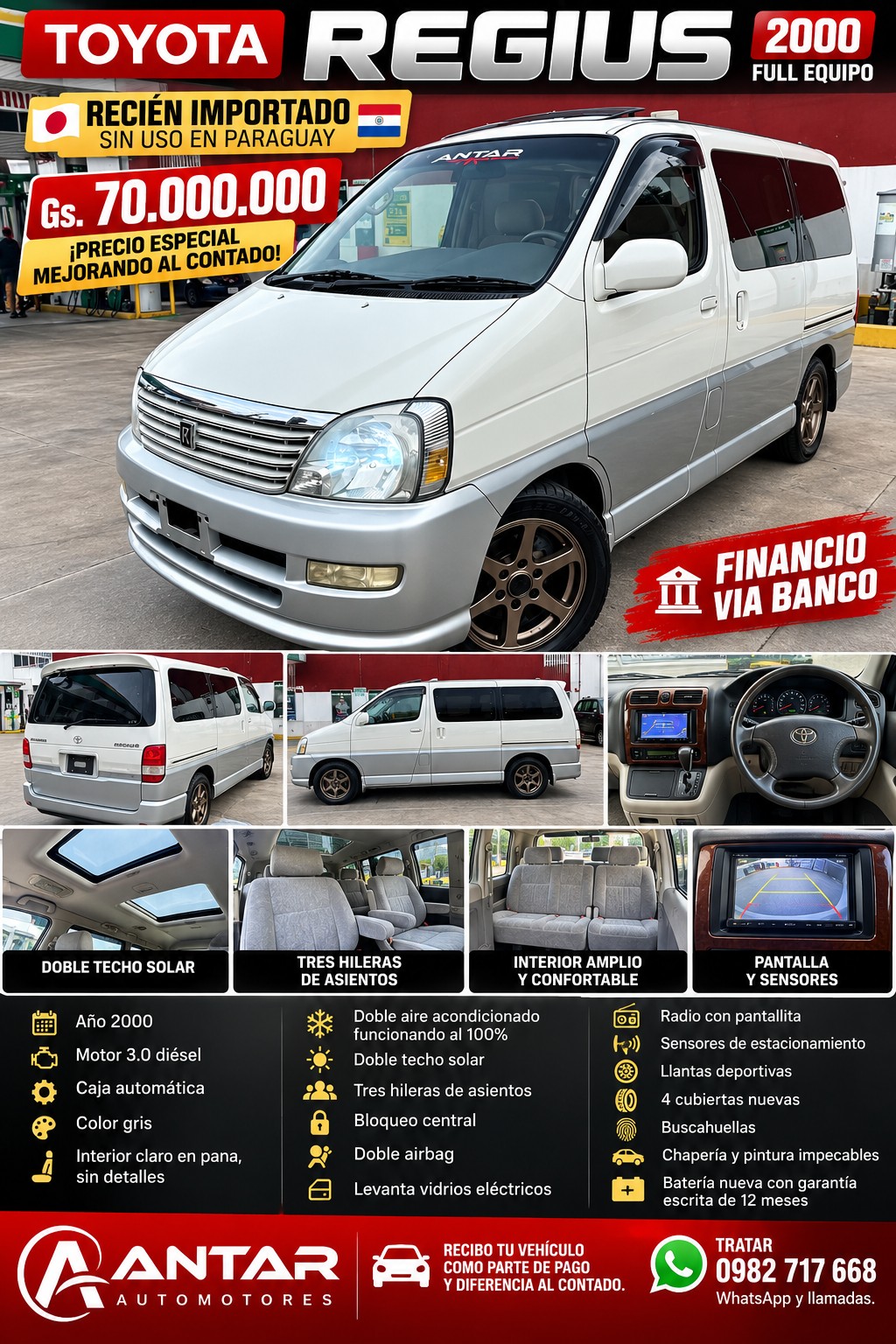 Toyota Regius 2000 gris automática