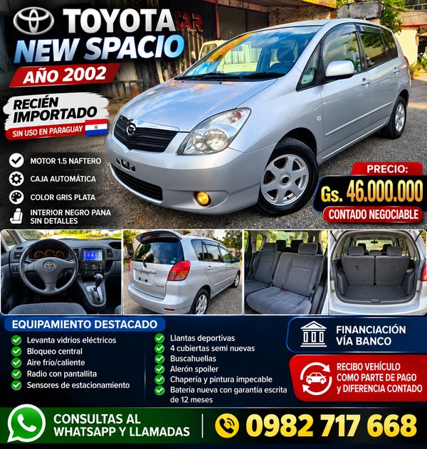 Toyota New Spacio 2002 gris plata automática