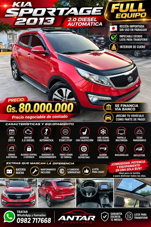 Kia Sportage 2013 roja automática