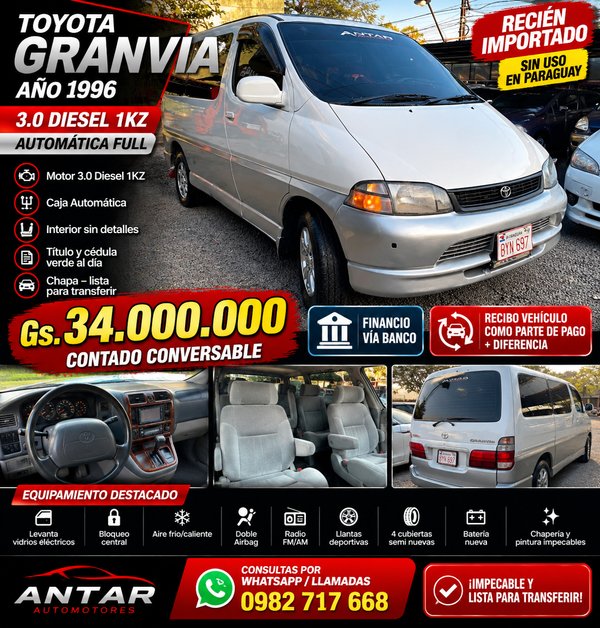 Toyota Granvia 1996 gris automática