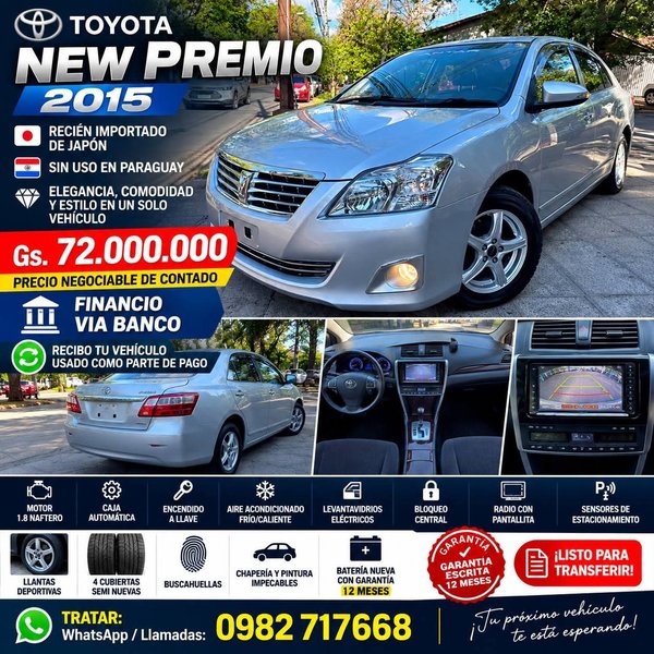 Toyota Premio 2015 gris automática
