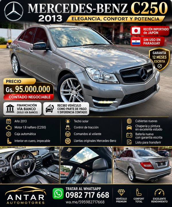 Mercedes-Benz C250 2013 gris automática