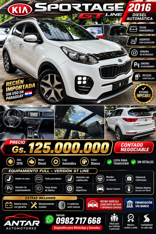 Kia Sportage GT Line 2016 blanca automática