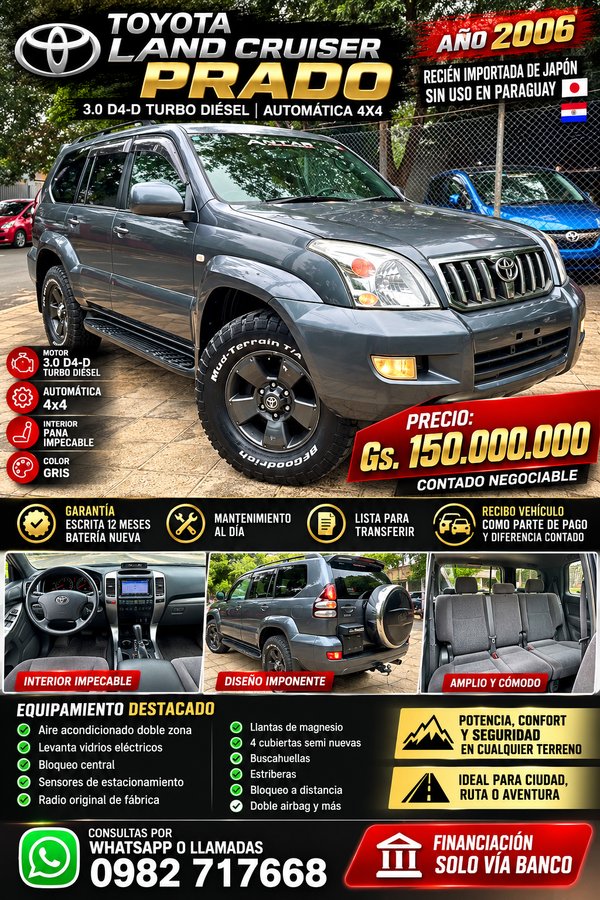 Toyota Land Cruiser Prado 2006 gris automática