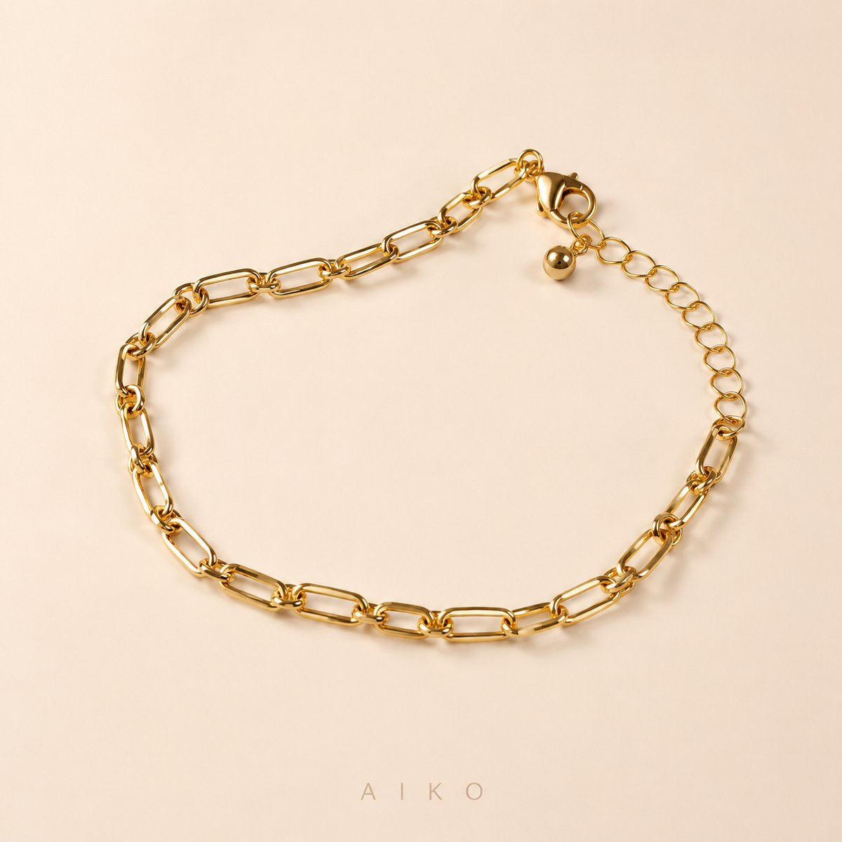 Pulsera dorada de eslabones alargados - 2