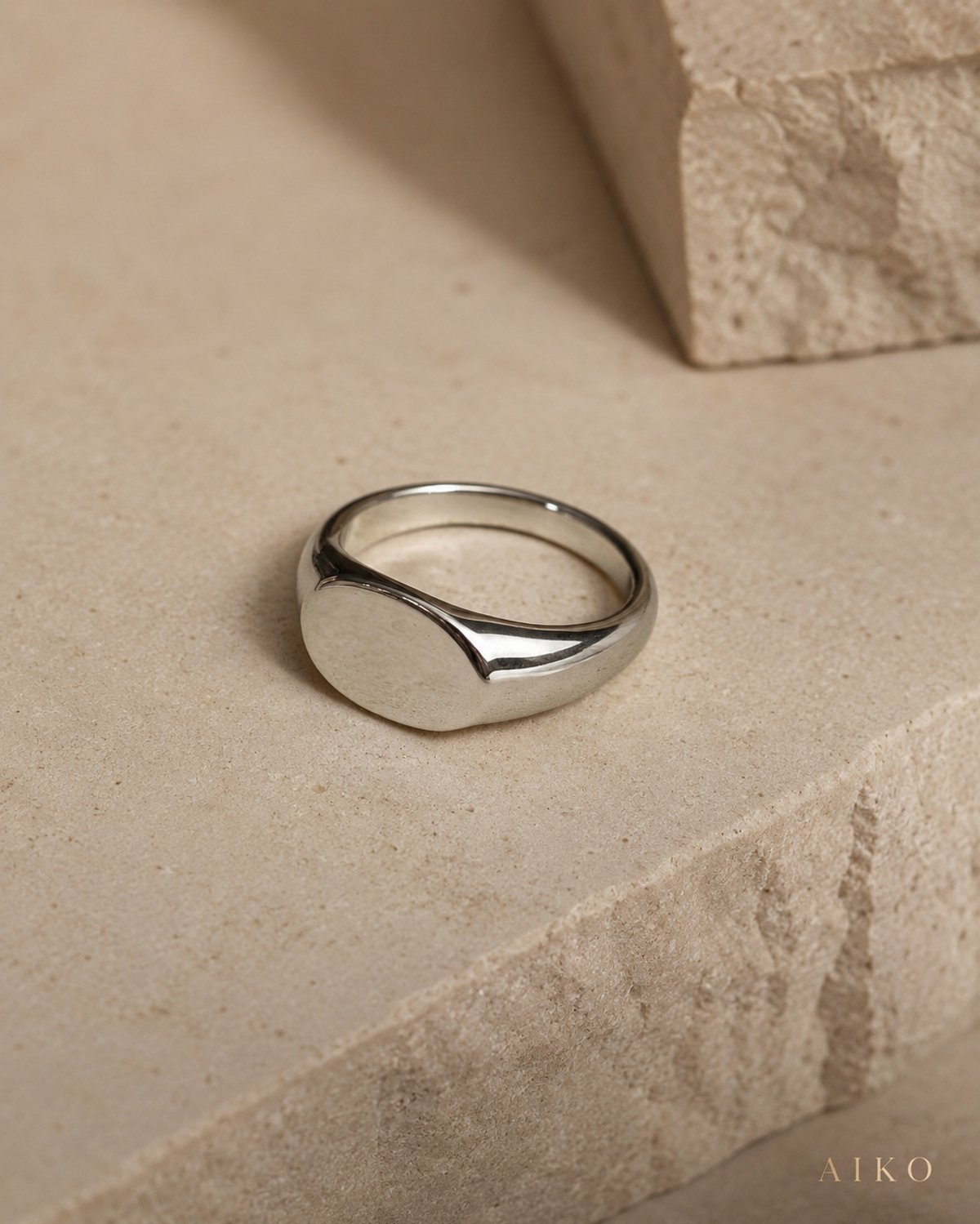 Anillo sello ovalado liso - 2