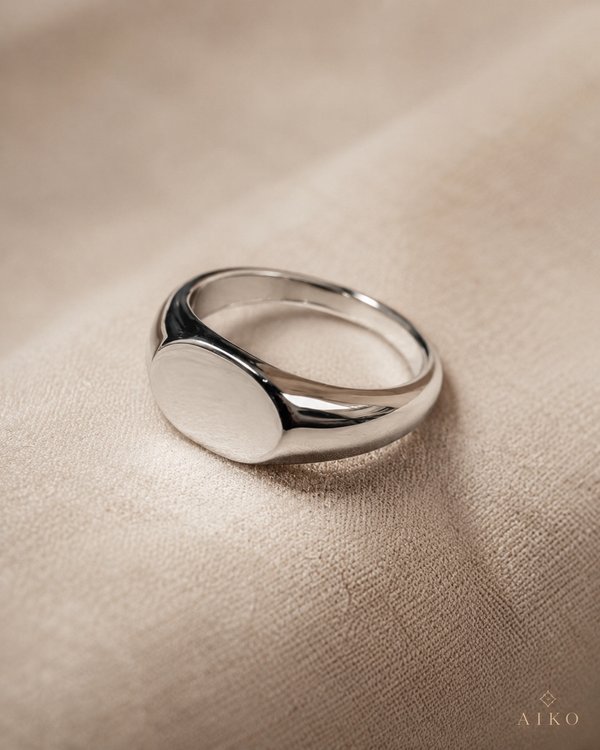 Anillo sello ovalado liso