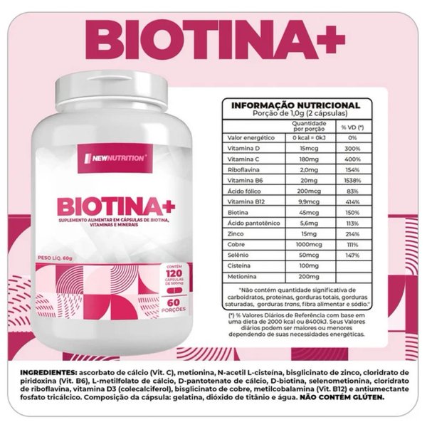 Biotina+ Newnutrition en cápsulas