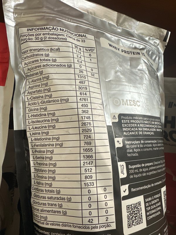 Whey protein isolado growth 
