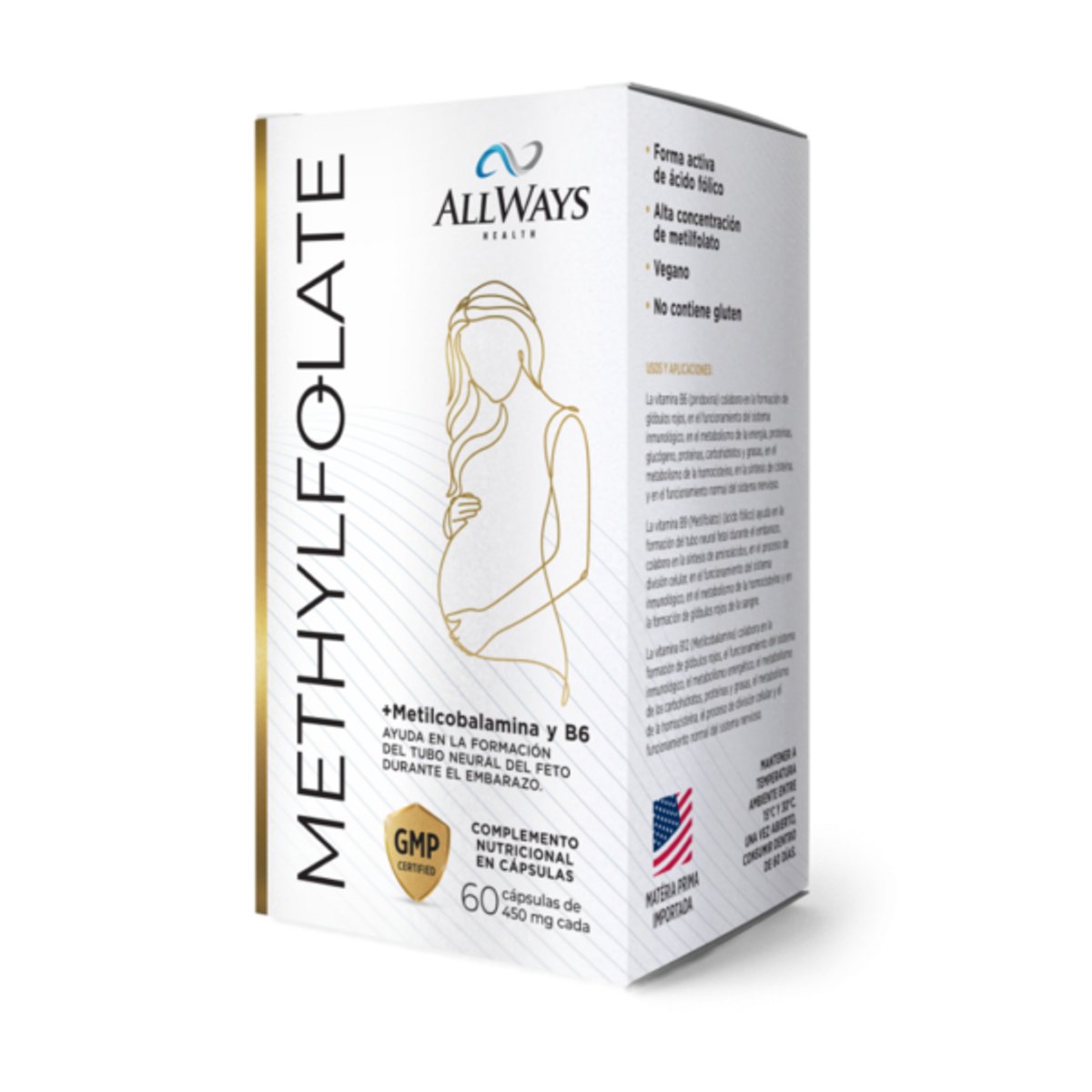 METILFOFATO - ÁCIDO FOLICO 450 MG X 60 CAPS - ALLWAYS