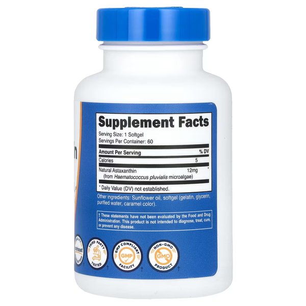 ASTAXANTINA 12MG X 60 SOFTGELS - NUTRICOST