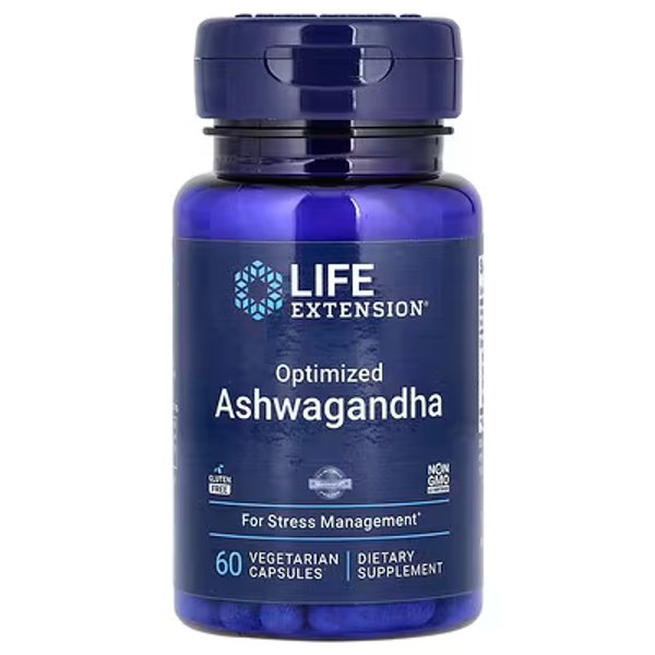 ASHWAGANDA OPTIMIZED 125MG X 60 VEGGIE CAPS - LIFE EXTENSION