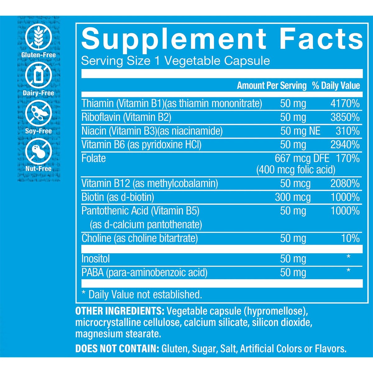 B-Complex 50 mg (100 Cápsulas) Vitamin Shoppe