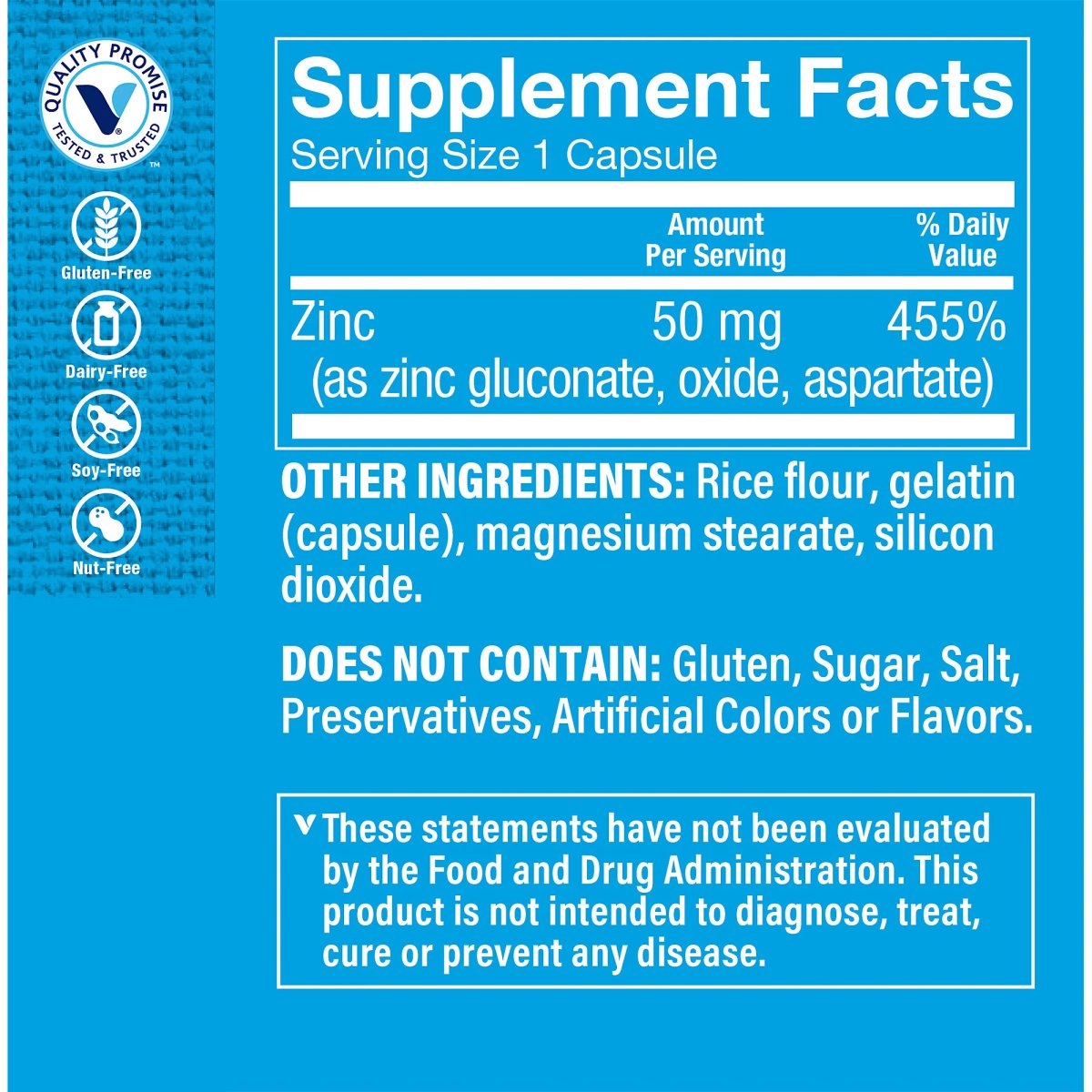 Zinc 50 mg (100 Cápsulas) Vitamin Shoppe - 2