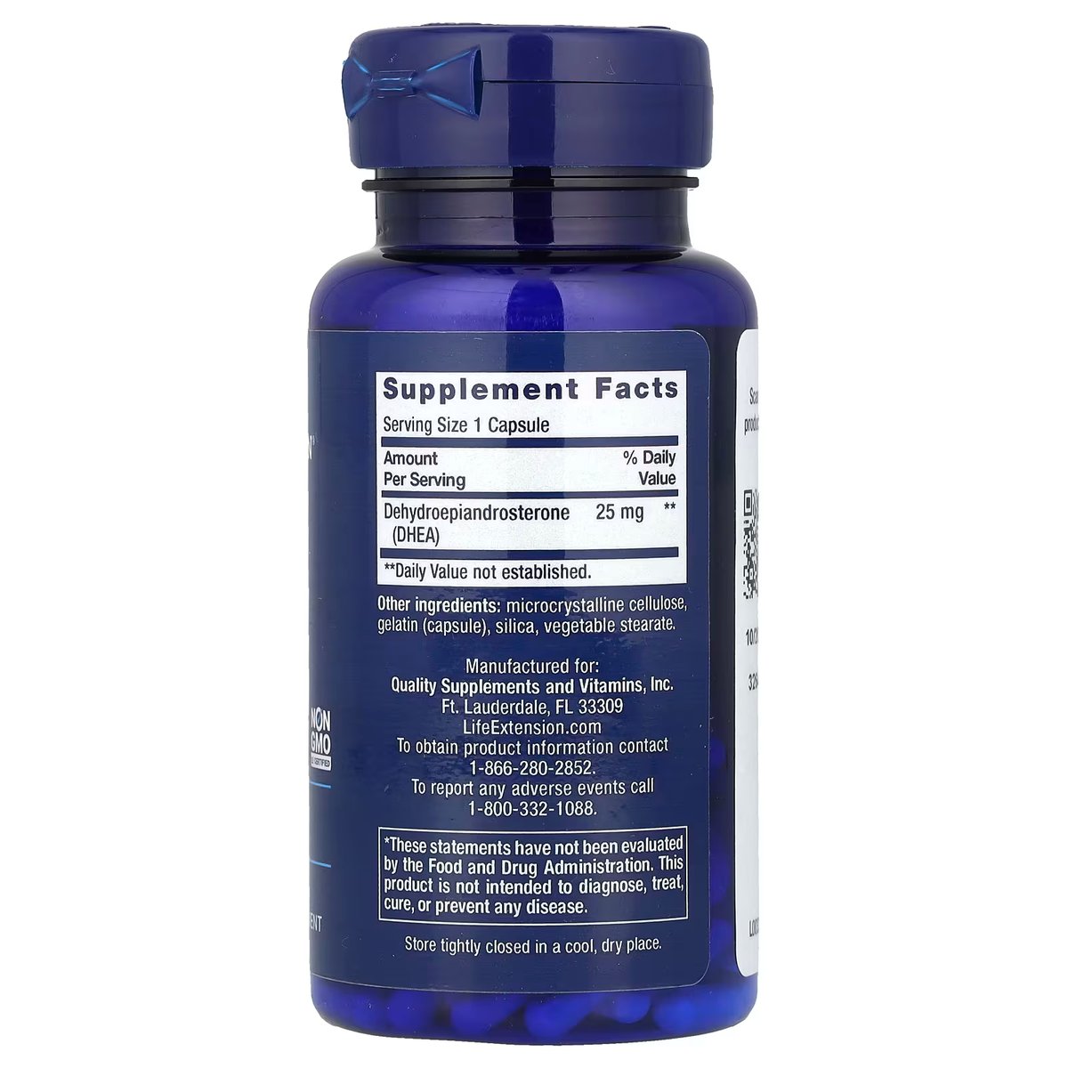 DHEA 25MG X 100 CAPS - LIFE EXTENSION - 2