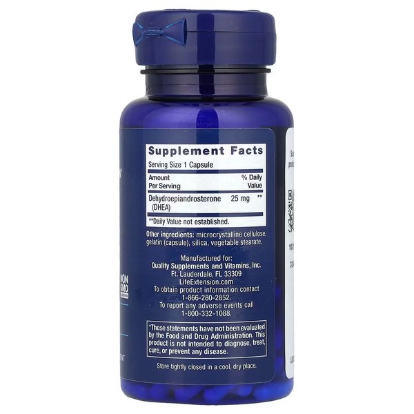DHEA 25MG X 100 CAPS - LIFE EXTENSION