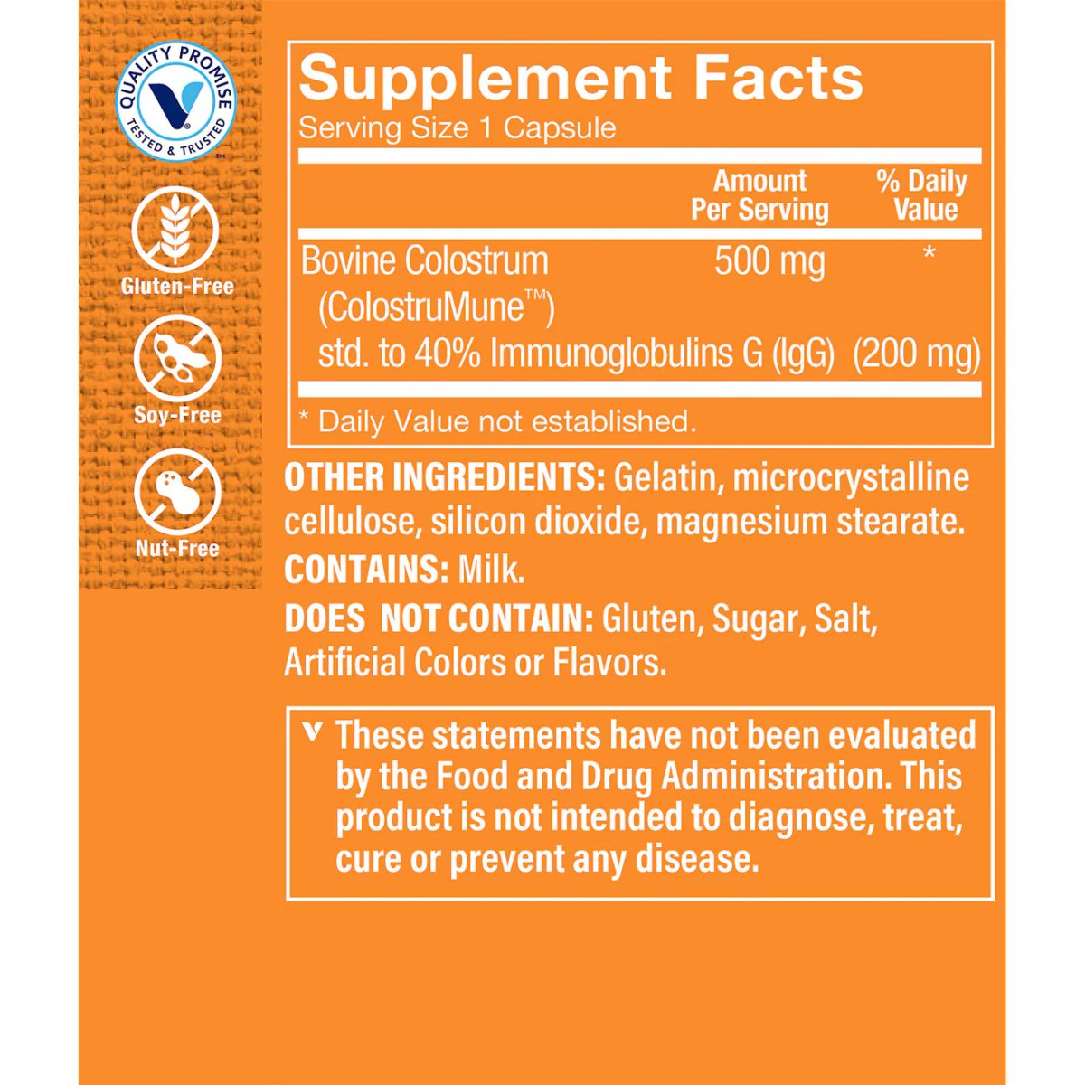 Colostrum 40% IGG (120 Cápsulas) the Vitamin Shoppe