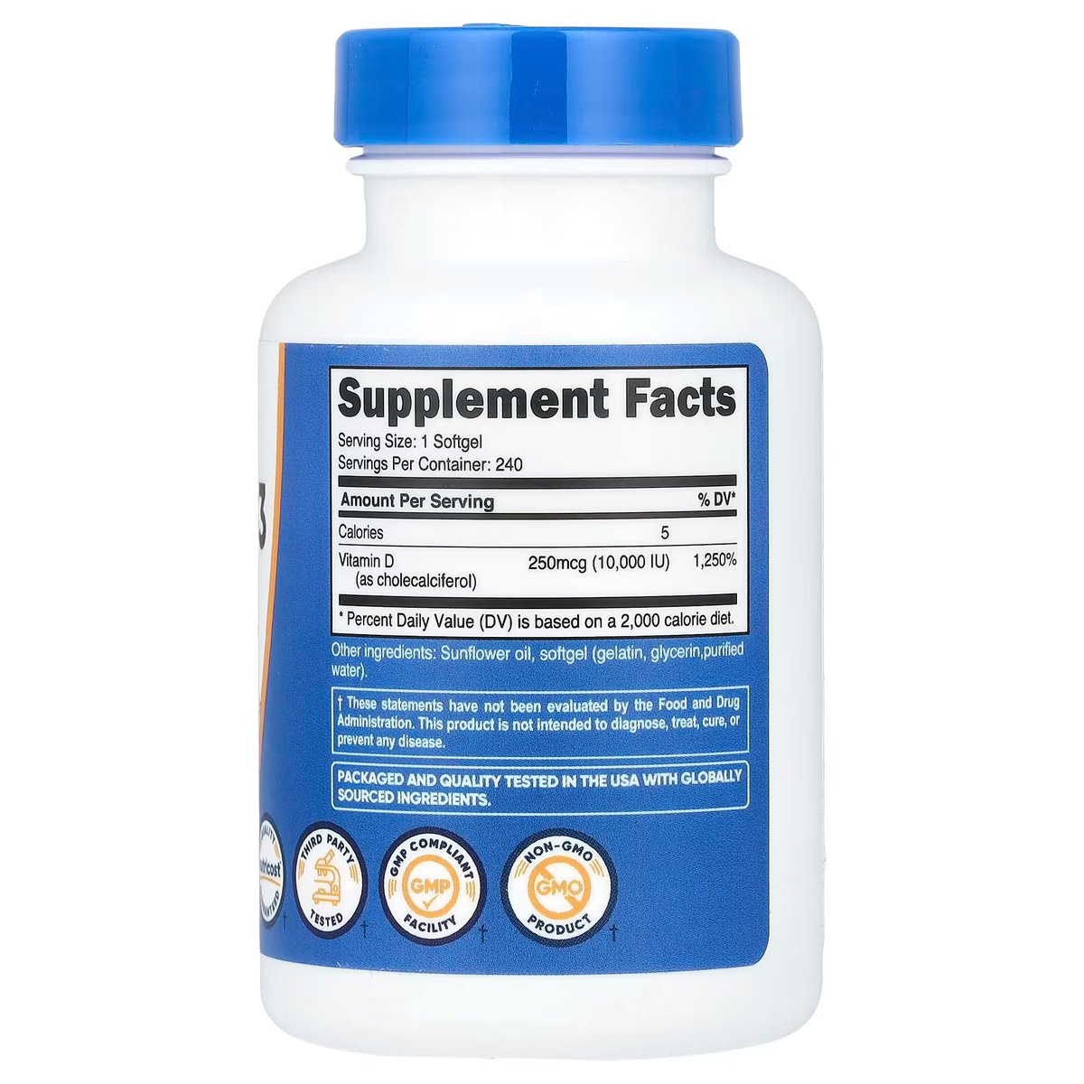 VITAMINA D3 10.000UI X 240 SOFTGELS - NUTRICOST - 2