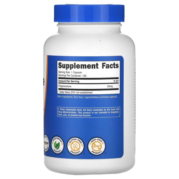 PREGNENOLONE 50MG X 120 CAPS – NUTRICOST 