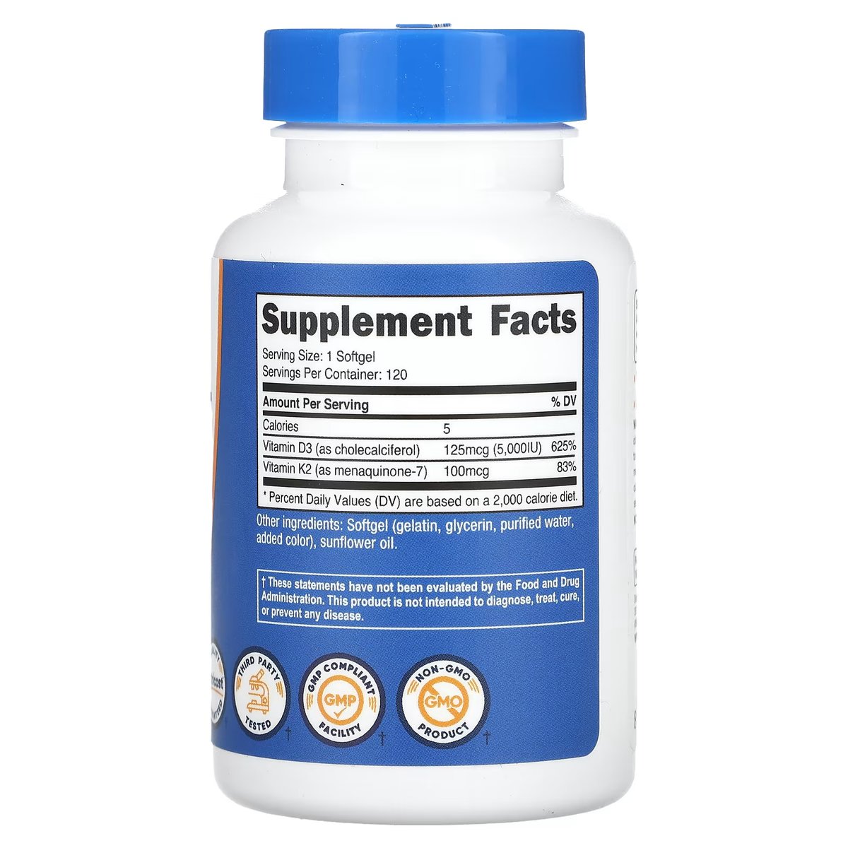 VITAMINA D3 & K2 5.000UI X 120 SOFTGELS - NUTRICOST - 2