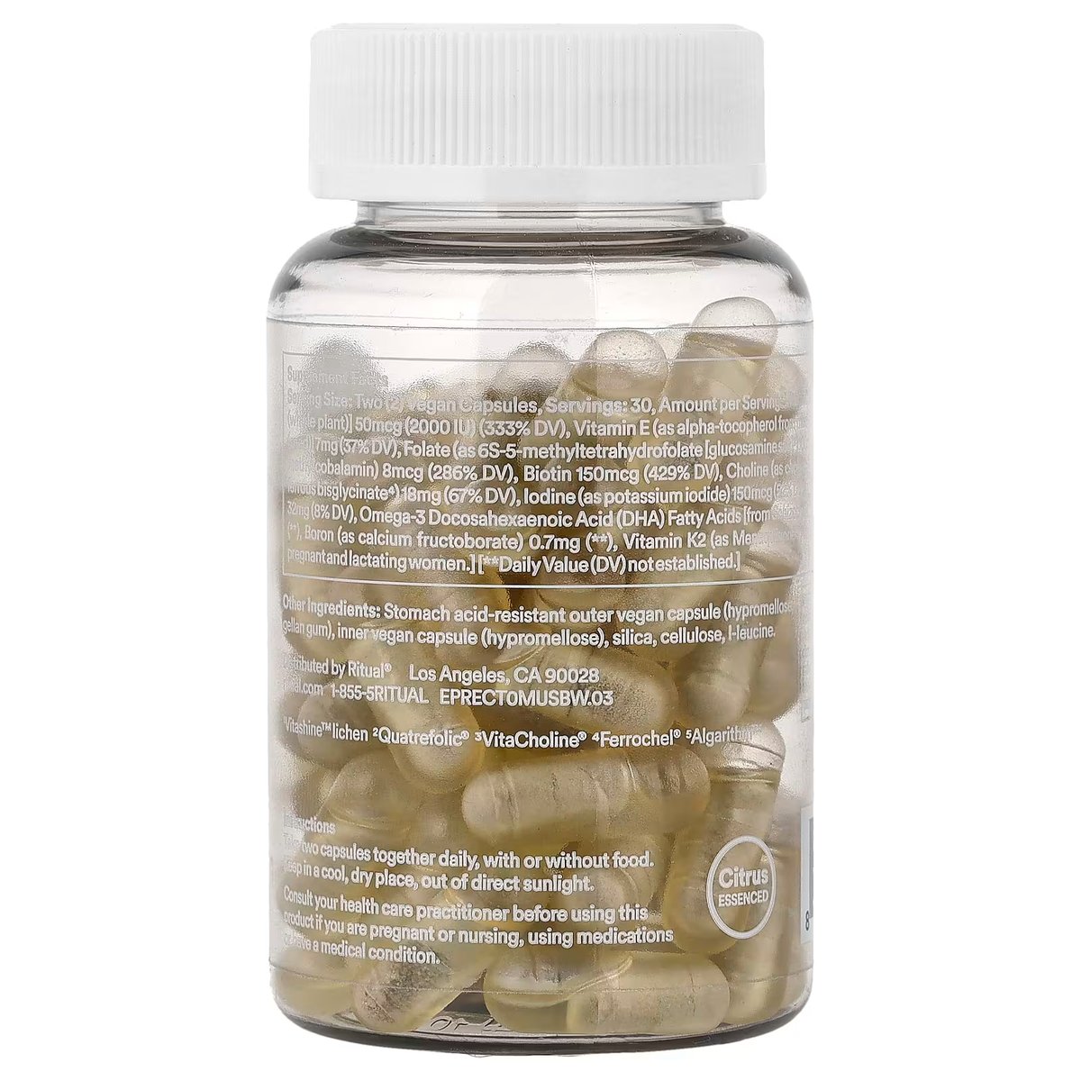 MULTIVITAMINICO PARENTAL - RITUAL ESSENTIAL | Omega-3 DHA + Folato + Colina | 60 Cápsulas Veganas - 3