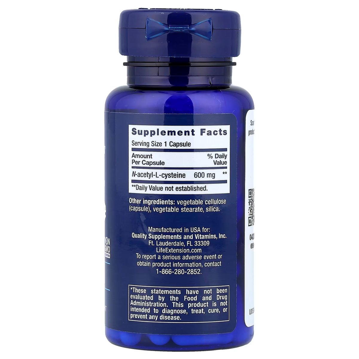 NAC 600MG X 60 CAPS  - LIFE EXTENSION - 2